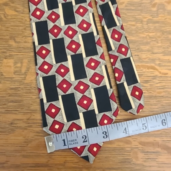 Alexander Lloyd Red Gold Black Tie - Picture 3 of 6